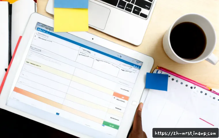 콘텐츠 마케팅 진단을 위한 체크리스트 - Photorealistic overhead view of a modern content marketing audit workspace, a professional reviewing...